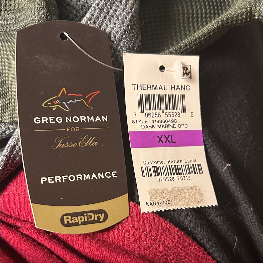 New Greg Norman for Tasso Elba‎ Gray/green Long Sleeve Shirt with Green Accents. - Picture 8 of 11